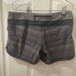 lululemon athletica Women’s Gray Striped Athletic Shorts